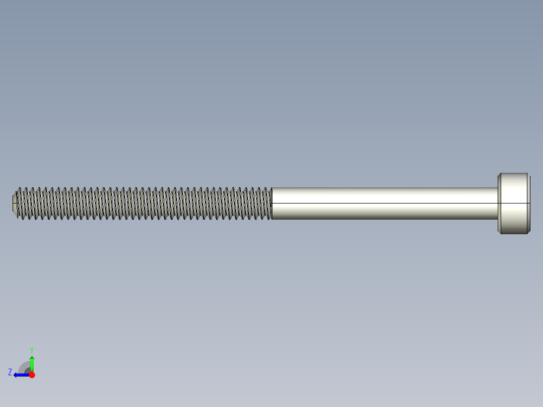M2 x 0.4mm Thread 30mm LONG SOCKET HEAD CAP SCREW.IGS右视图