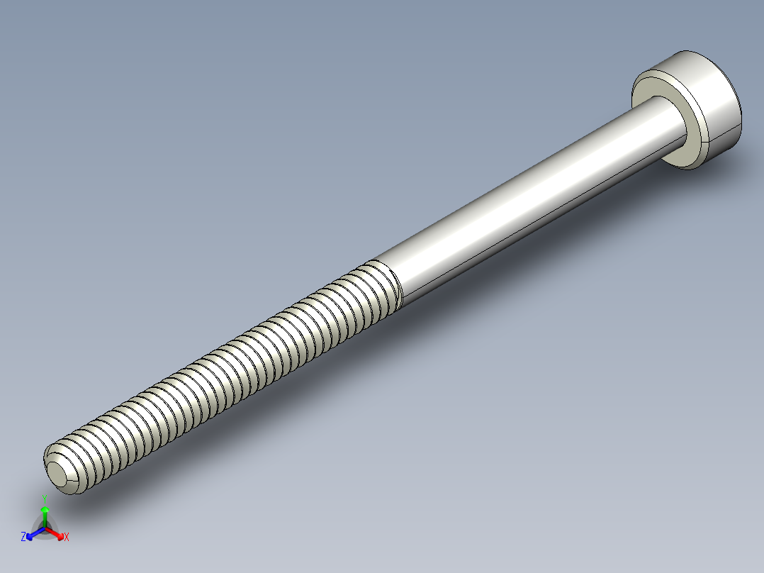 M2 x 0.4mm Thread 30mm LONG SOCKET HEAD CAP SCREW.IGS正等轴测图
