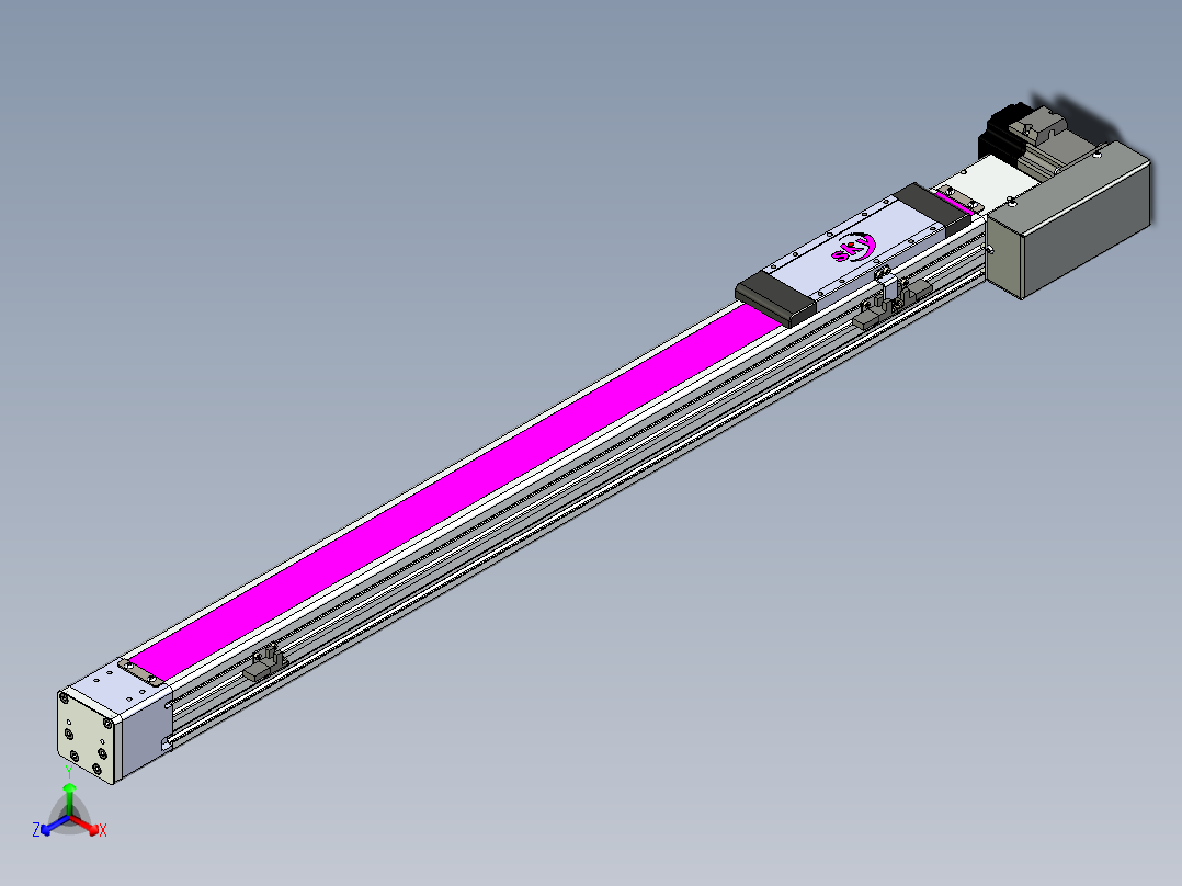 同步带滑台-欧规BC6H-L60-S700-R-ZP40-D3正等轴测图