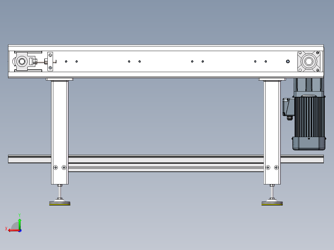 1.5m板链线硅棒输送线sw22可编辑后视图