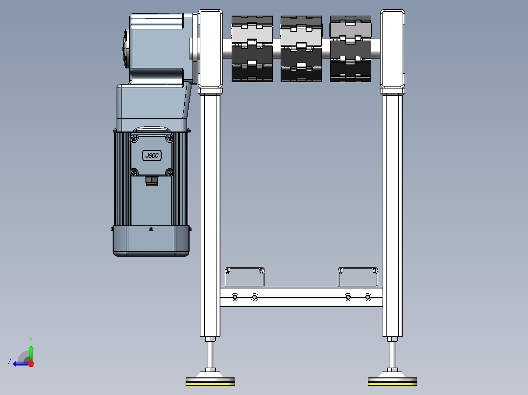 1.5m板链线硅棒输送线sw22可编辑右视图