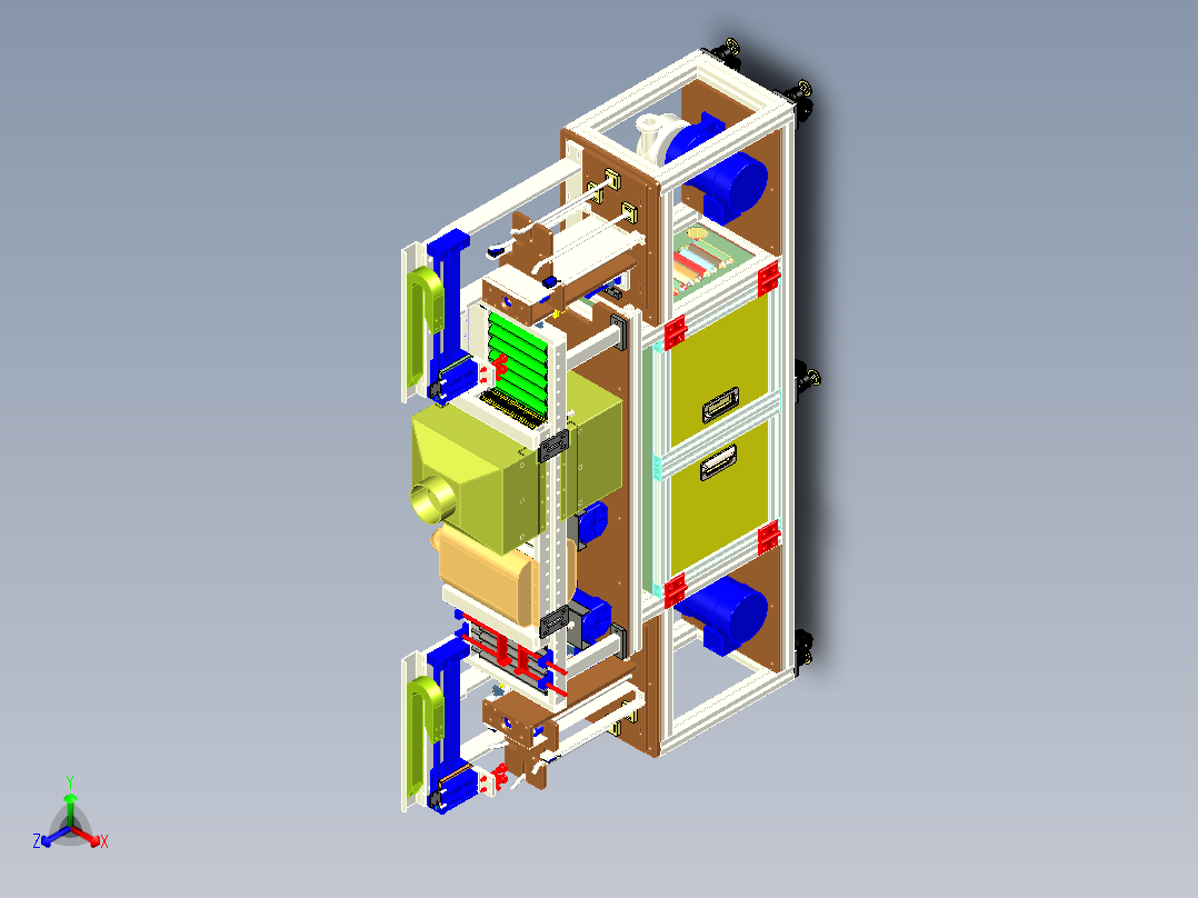 薄片自动清洗机（洗净机）3D图纸 机械设备3D模型设计素材主视图
