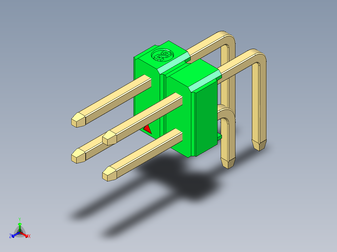 彩色公排针 100mil 2.54mm 系列-DS1022_green_2x02p_100mil_TypeD_rev1.0