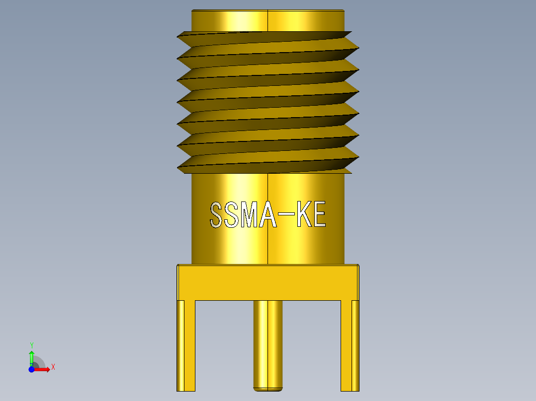 SMA克，小型SMA，射频连接器插座，射频连接器前视图