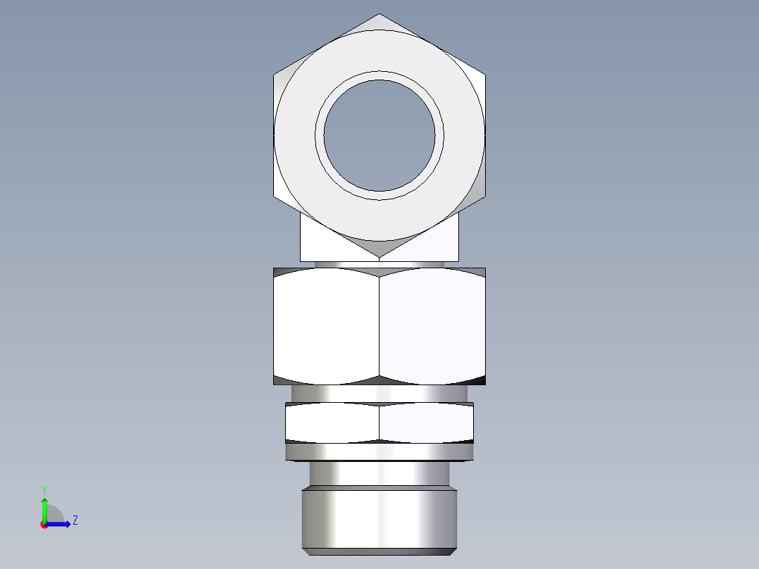 卡套式工业通用硬管接头EO_Assembled_adjustable_standpipe_branch_tee_EVT22LR71左视图