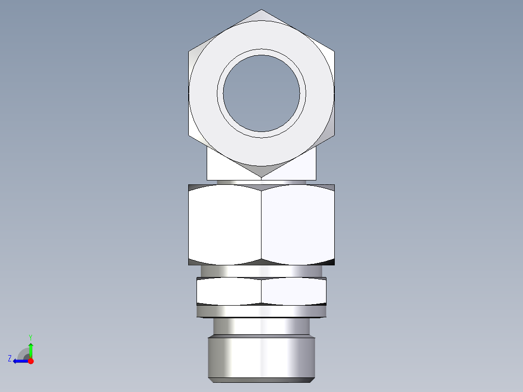卡套式工业通用硬管接头EO_Assembled_adjustable_standpipe_branch_tee_EVT22LR71右视图