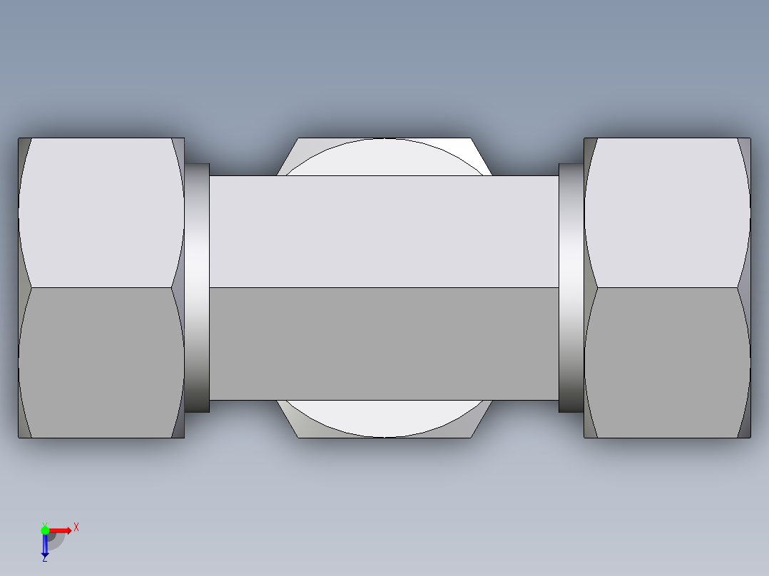 卡套式工业通用硬管接头EO_Assembled_adjustable_standpipe_branch_tee_EVT22LR71俯视图
