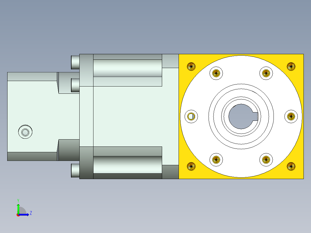 换向器PW90双孔 PLX90-L2 14-50-70-M4.stp左视图