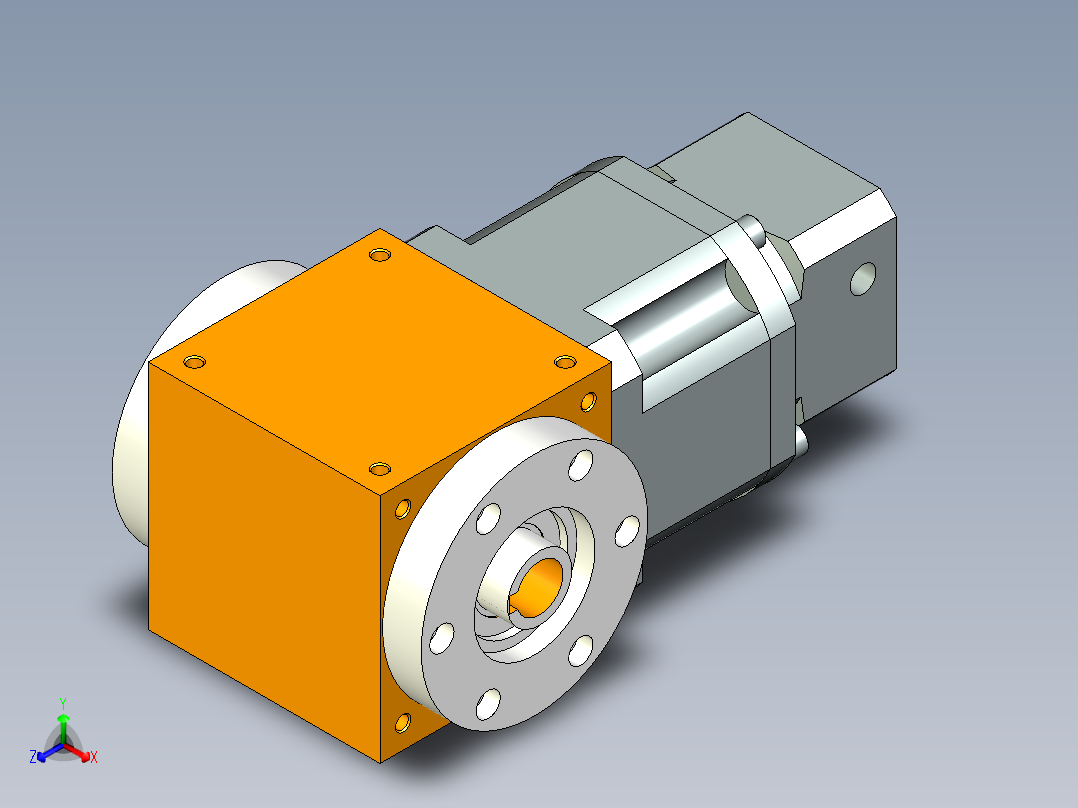 换向器PW90双孔 PLX90-L2 14-50-70-M4.stp正等轴测图