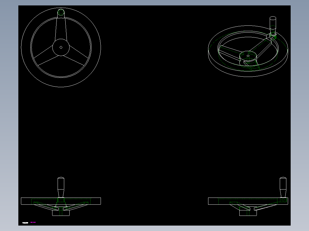 鑄鐵手輪1063-2D多系列多零件图纸模型