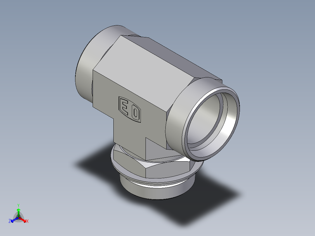 卡套式工业通用硬管接头EO_Adjustable_locknut_branch_tee_TEE42LROMDCF