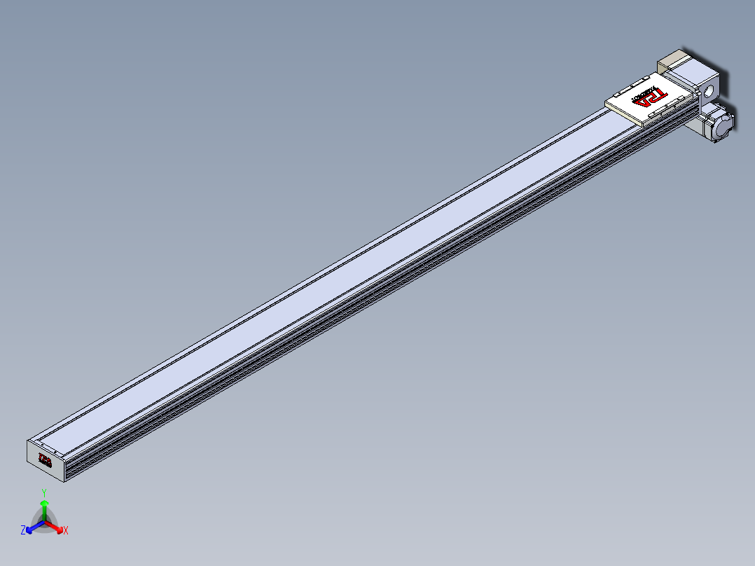 同步带全封闭直线模组TPA-HCB-110D-90-L1650-RP-Y-P40-N3正等轴测图