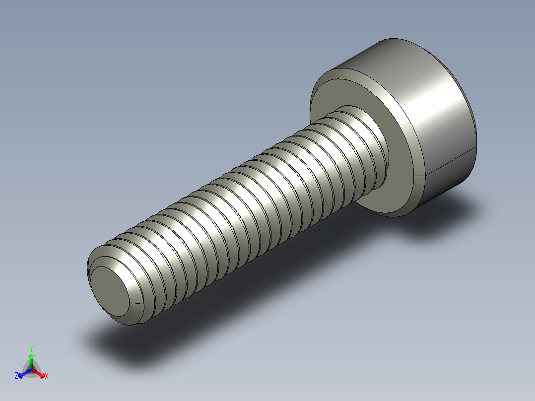 M3 x 0.5mm Thread 12mm LONG SOCKET HEAD CAP SCREW.STEP正等轴测图