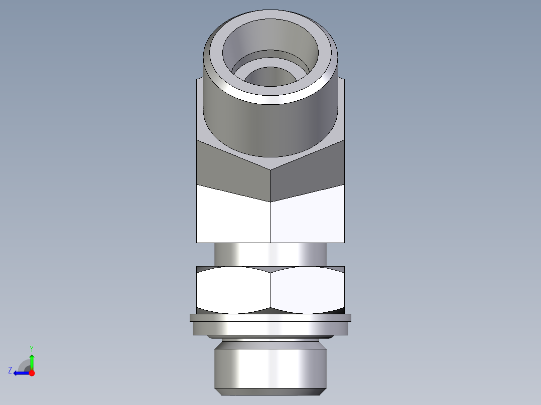 卡套式工业通用硬管接头EO_Adjustable_locknut_45_deg_elbow_VEE12SROMDCF右视图