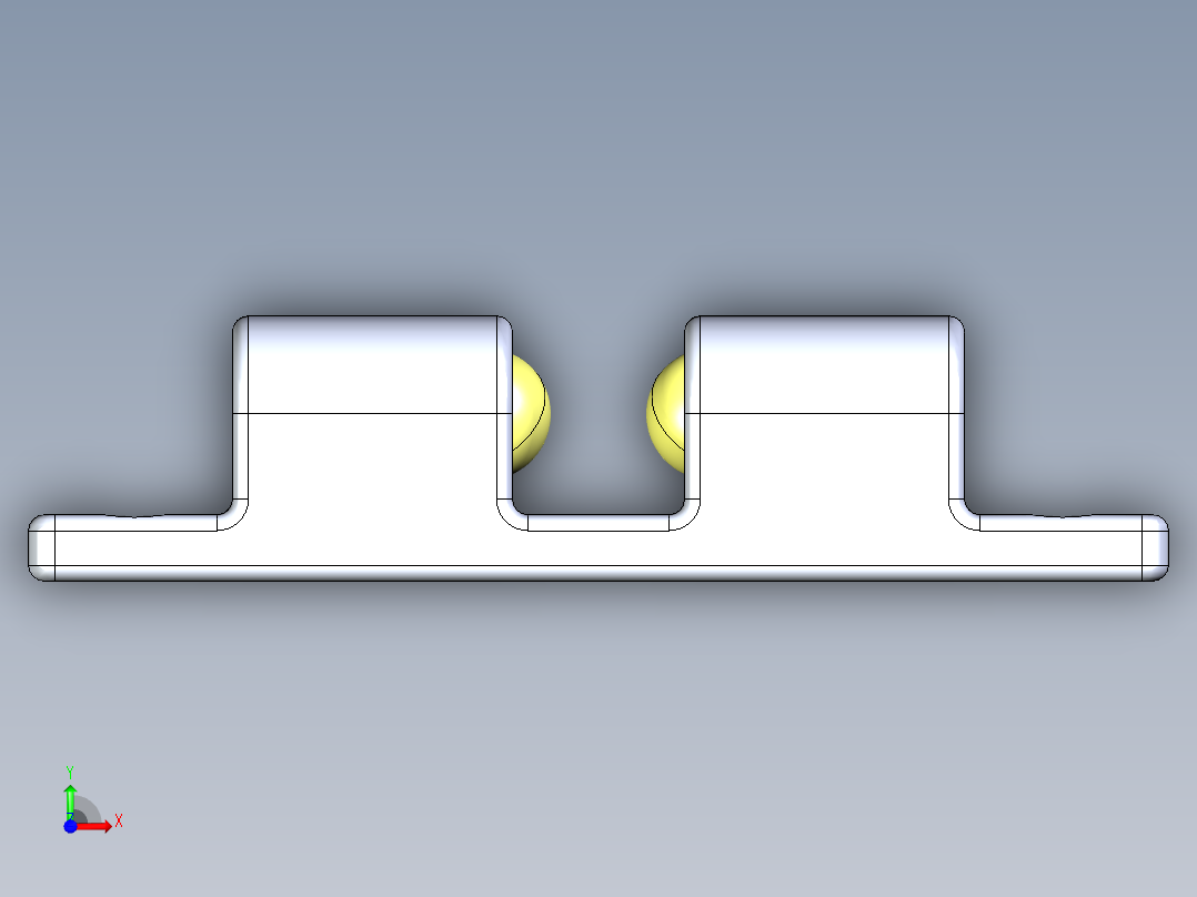 43毫米滚筒门锁门挡球形扣前视图