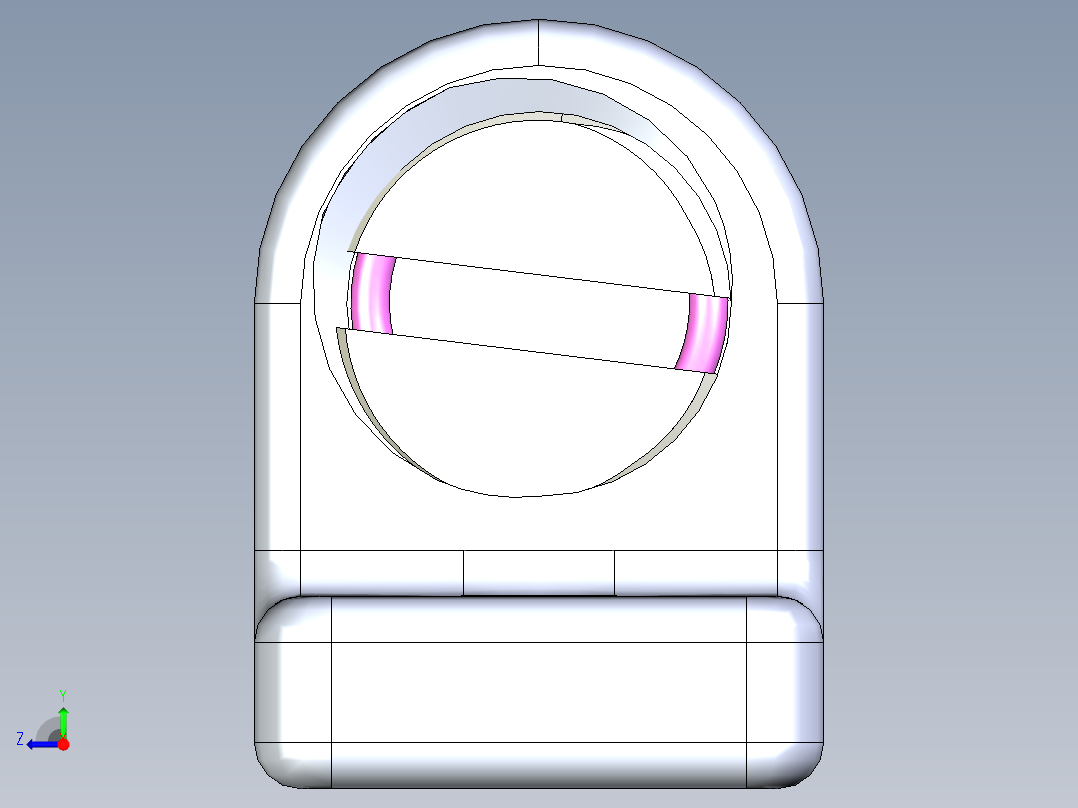 43毫米滚筒门锁门挡球形扣右视图