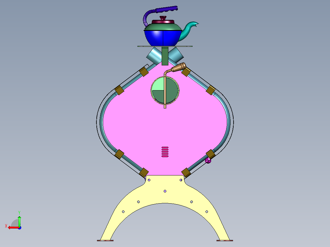新型农村户外便携火箭柴火灶后视图