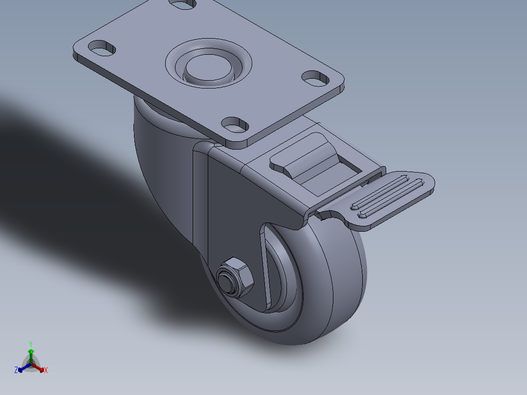 标准脚轮-WH-5023H-76 3in SWIVEL BRAKE PLATE MOUNTING H=108 45x75mm pitch