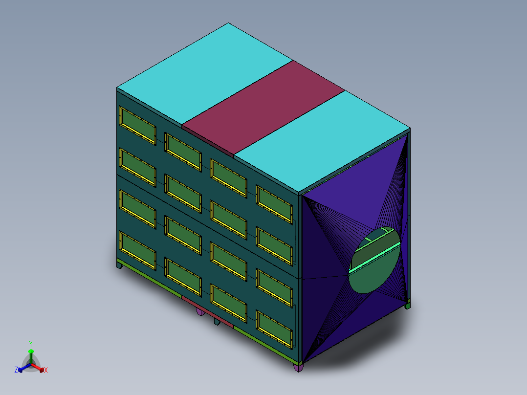 两万风量活性炭吸附箱sw22可编辑正等轴测图