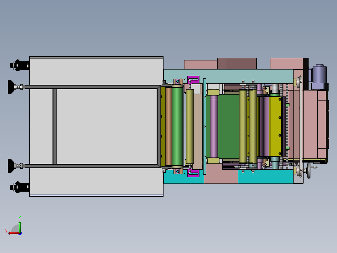 三道压面机sw13可编辑后视图