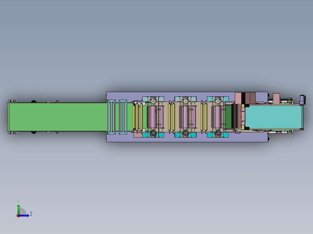三道压面机sw13可编辑左视图