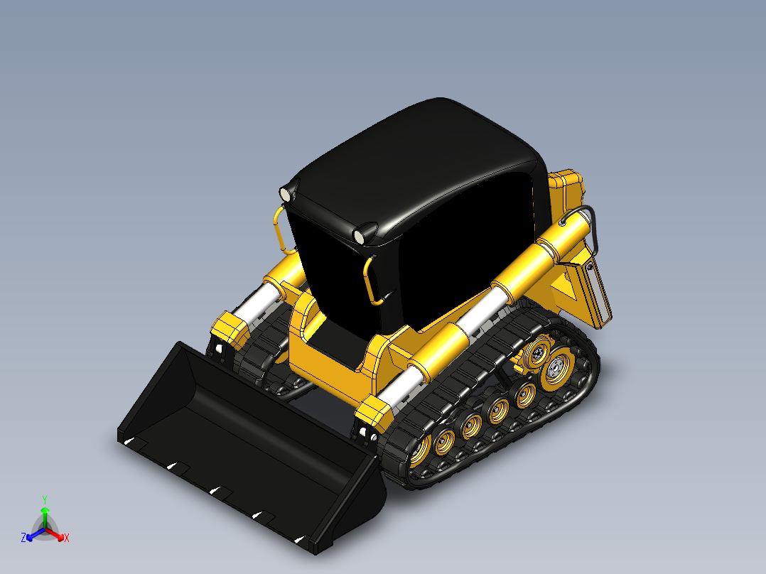 履带小型推土机 STEP STL