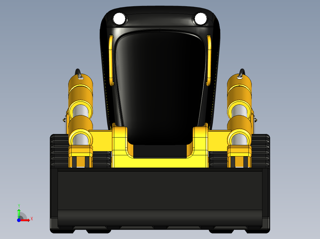 履带小型推土机 STEP STL前视图