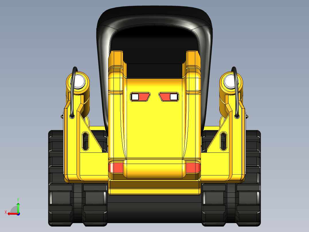 履带小型推土机 STEP STL后视图