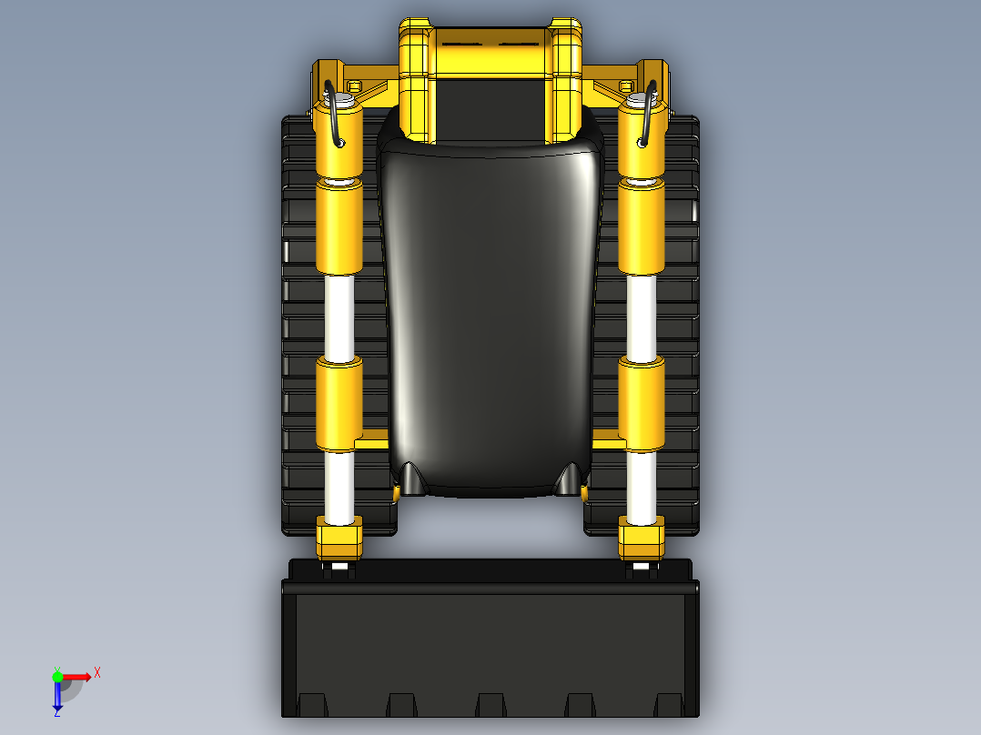 履带小型推土机 STEP STL俯视图