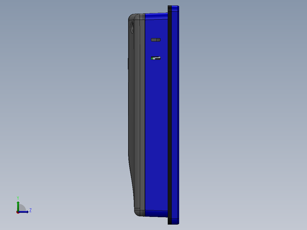 威纶通触摸控制屏MT8072左视图