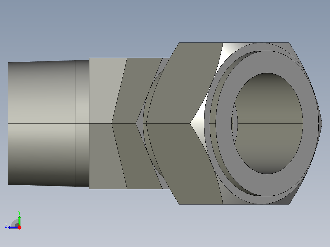 卡套式工业通用硬管接头20_vbu-s右视图