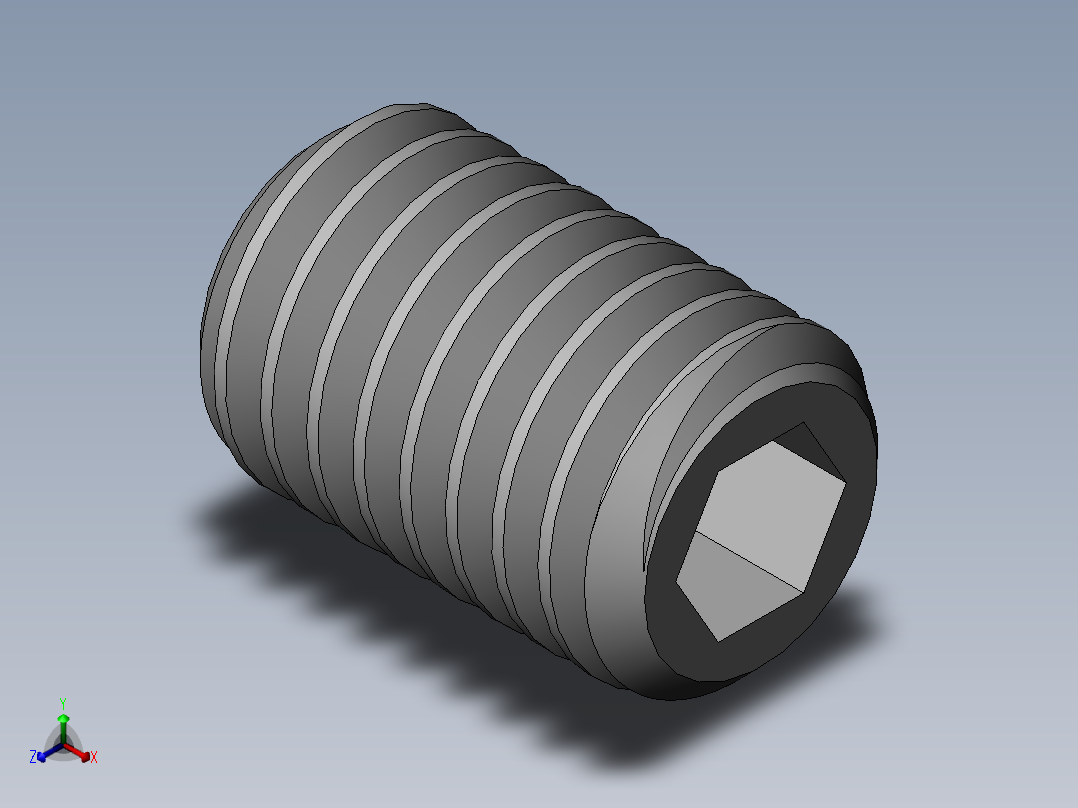 DIN 913-ISO 4026 固定螺钉-M8 L=12.SLDPRT正等轴测图