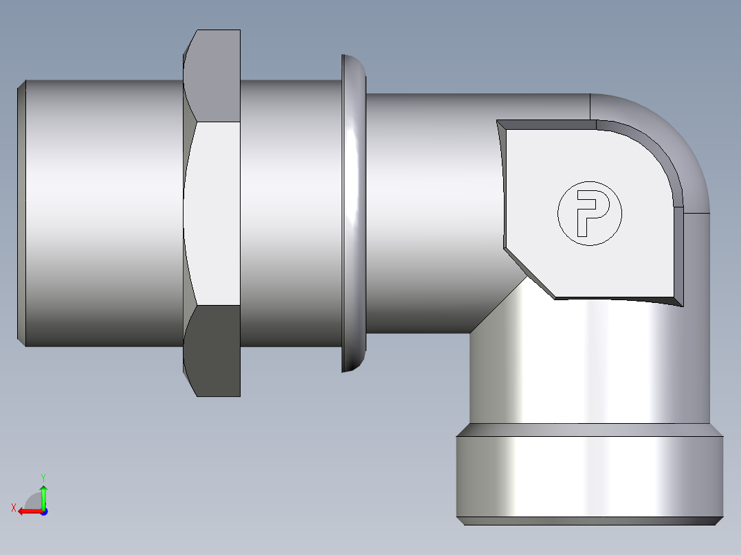 卡套式工业通用硬管接头EO_Bulkhead_elbow_WSV30SOMD71后视图