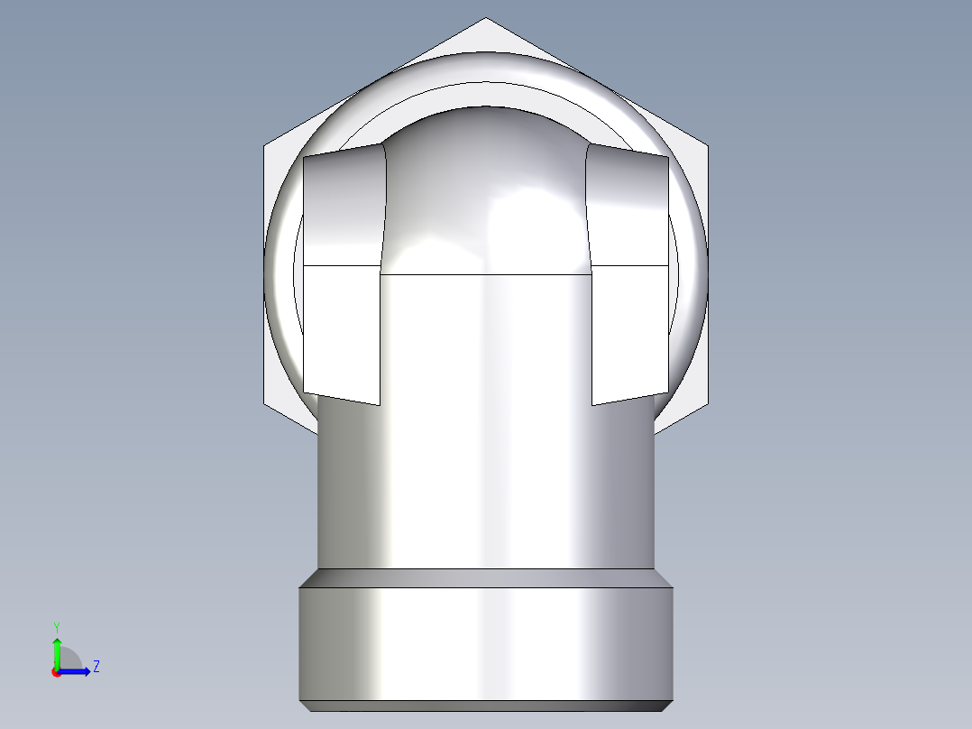 卡套式工业通用硬管接头EO_Bulkhead_elbow_WSV30SOMD71左视图