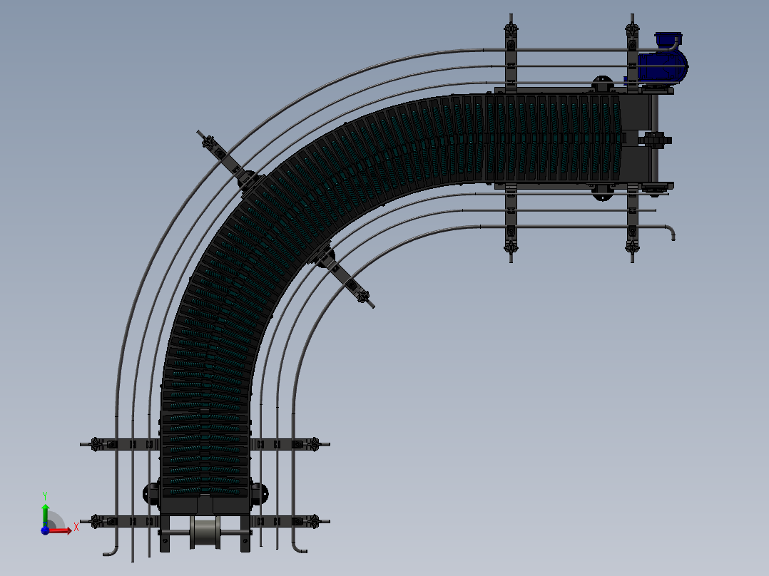 转弯输送机前视图