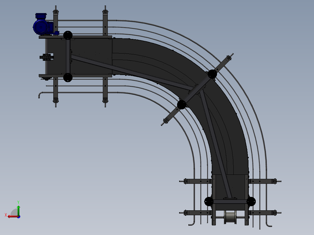 转弯输送机后视图