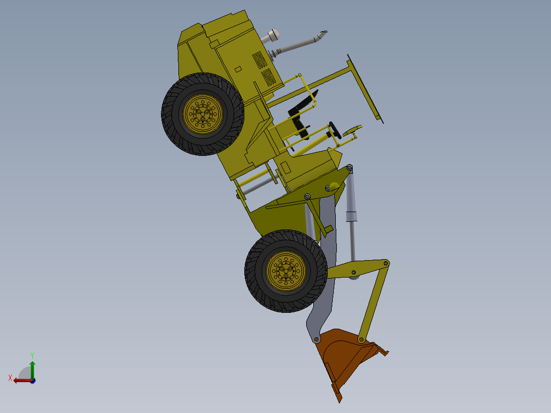 轮式装载机后视图