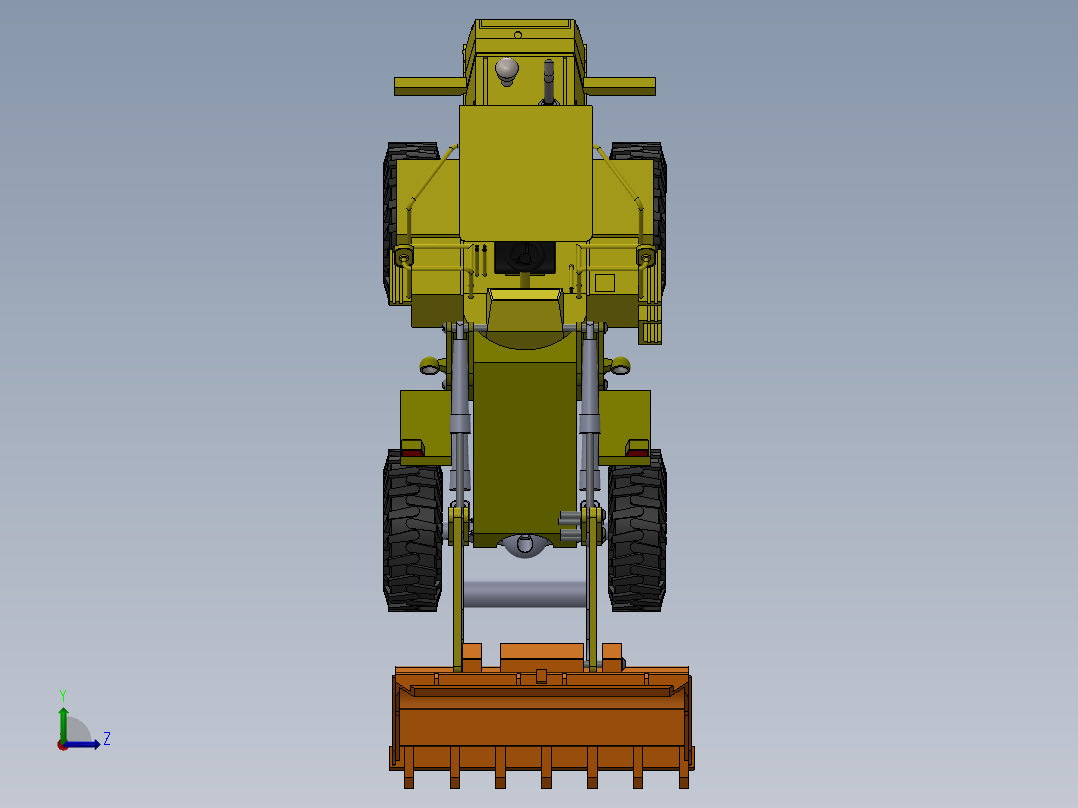 轮式装载机左视图