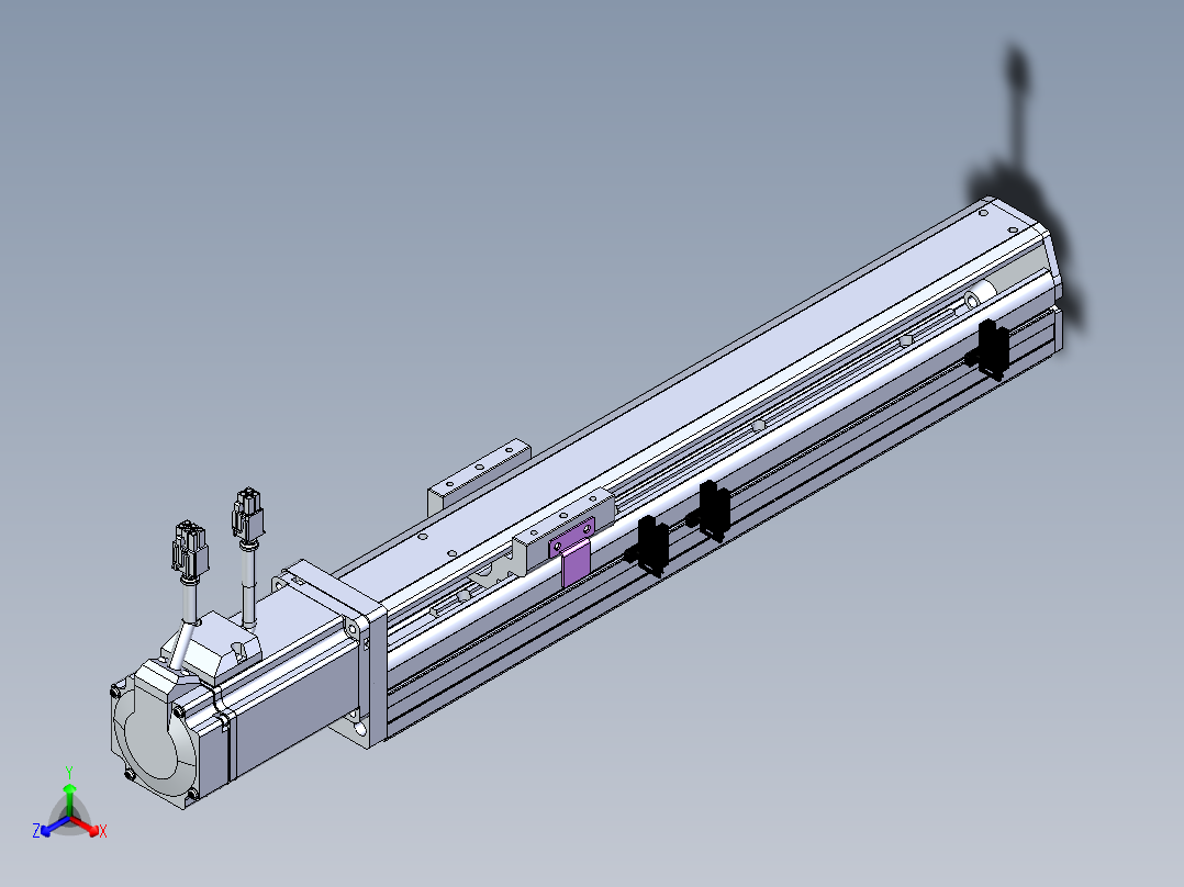 东锦丝杆传动-直线滑台模组DH60-L10-S250-BC-T400-C3正等轴测图