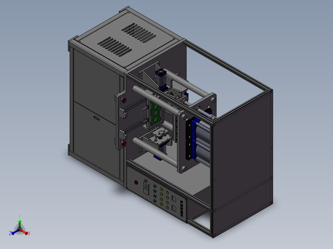 发动机缸盖气体检测设备正等轴测图