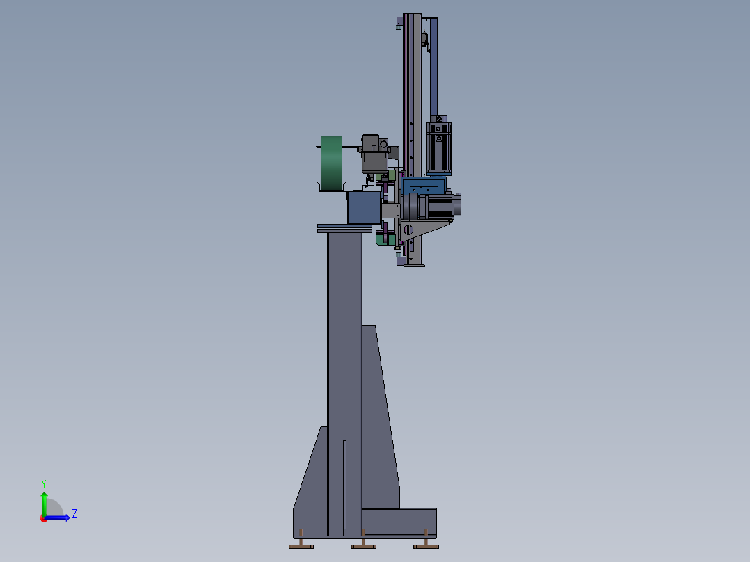 单臂XZ轴桁架系统sw18左视图