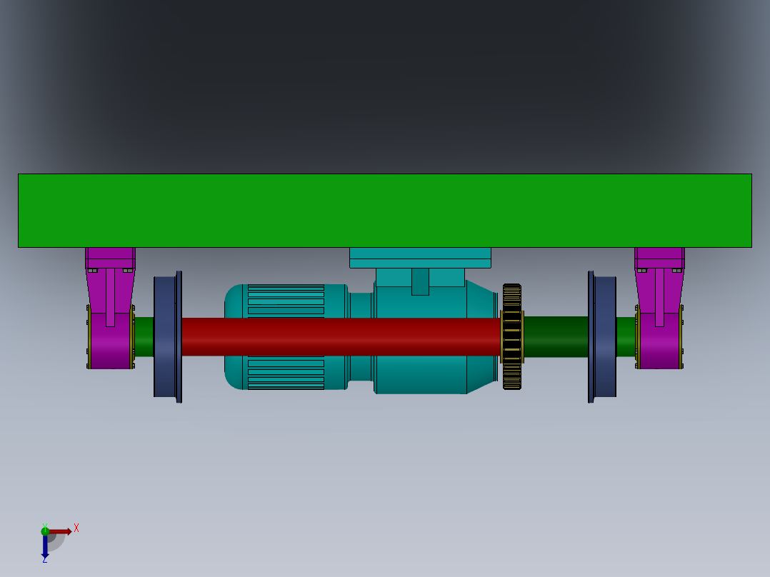 KPX-50T电动平车sw12可编辑俯视图