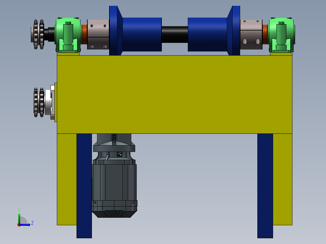 4m托辊线sw18可编辑左视图