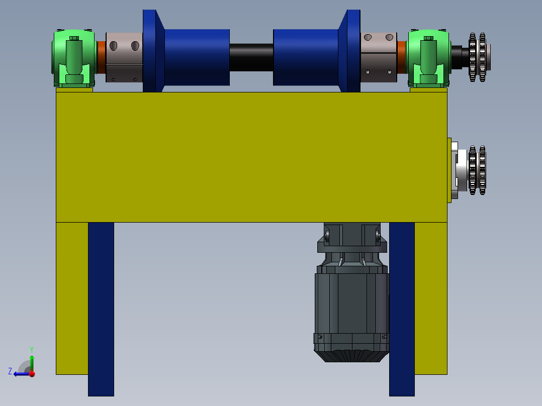 4m托辊线sw18可编辑右视图