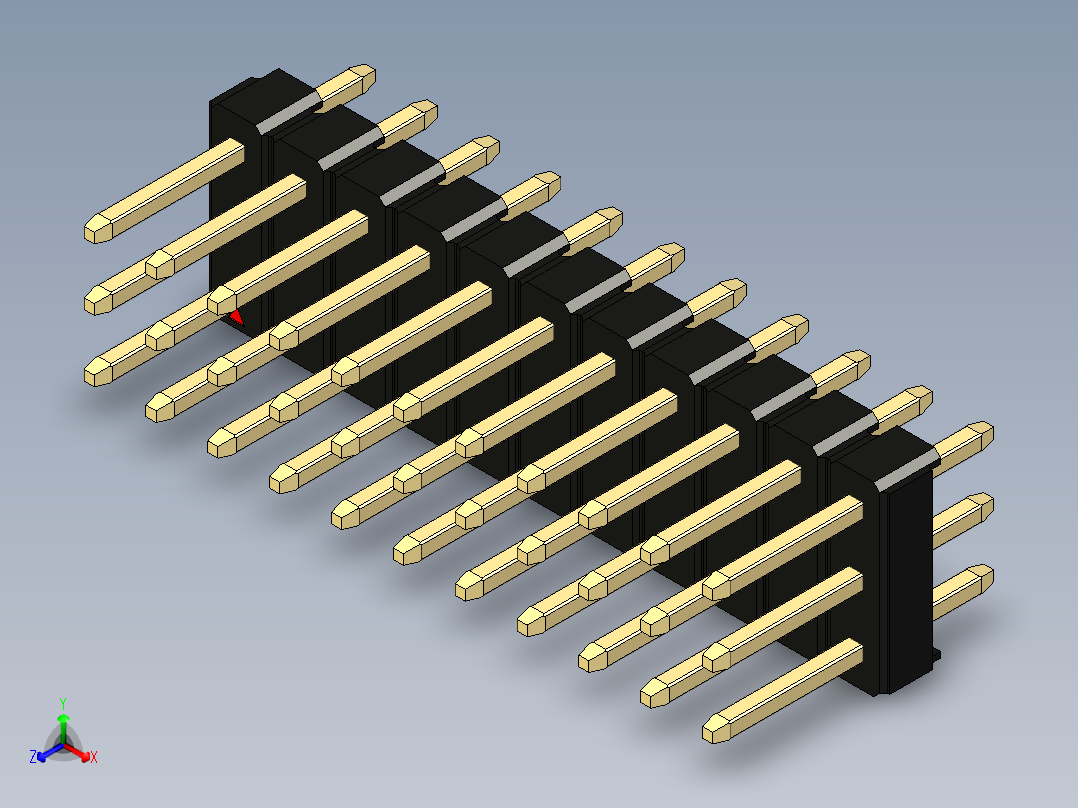彩色公头100mil（2.54mm）系列-DS1021_black_3x11p_100mil_Type1_rev1.0