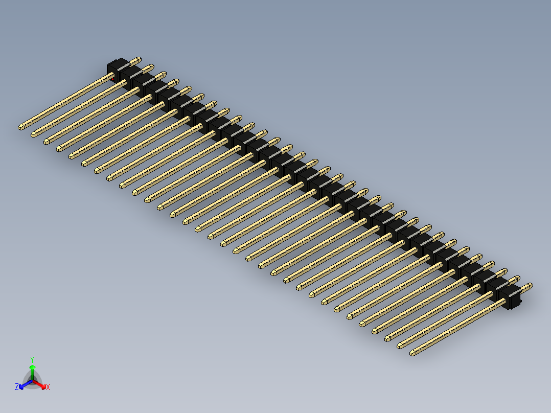 彩色公头100mil（2.54mm）系列-DS1021_black_1x32p_100mil_Type19_rev1.0