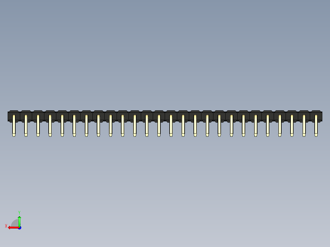 彩色公排针 100mil 2.54mm 系列-DS1022_black_1x26p_100mil_TypeD_rev1.0后视图