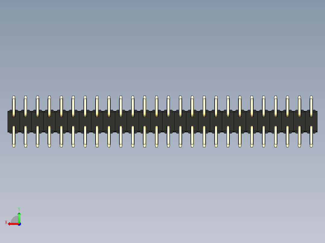 彩色公排针 100mil 2.54mm 系列-DS1022_black_52p_100mil_TypeSMT_rev1.0后视图