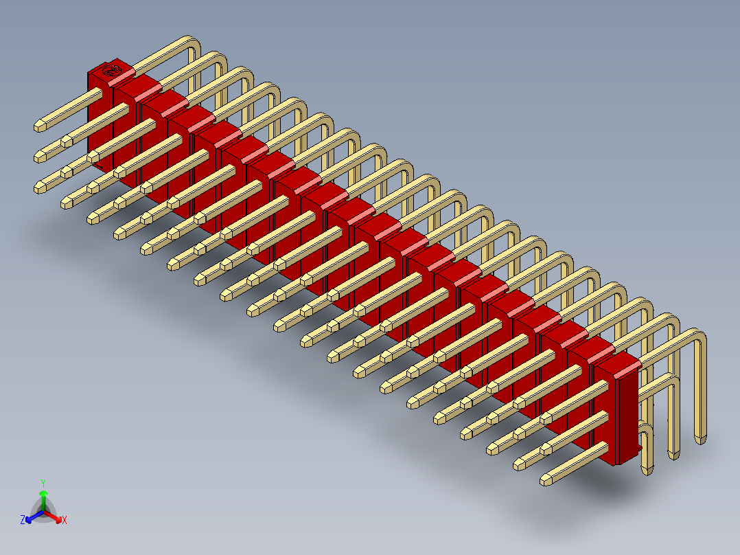 彩色公排针 100mil 2.54mm 系列-DS1022_red_3x20p_100mil_TypeD_rev1.0