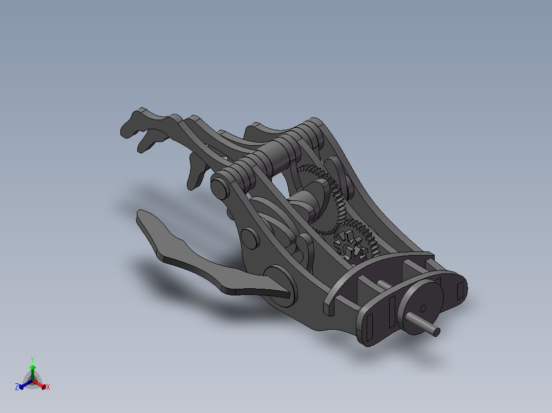 直齿型手摇<span style='color: red'>机械手</span>掌图纸